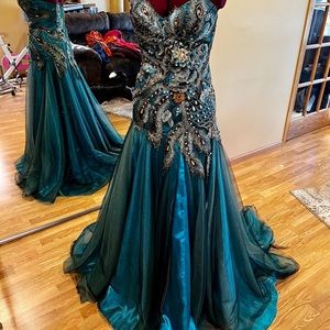 Max Duggal Peacock Gown